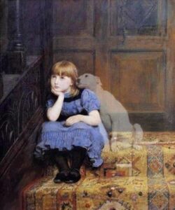 Picture not alone - girl and her dog