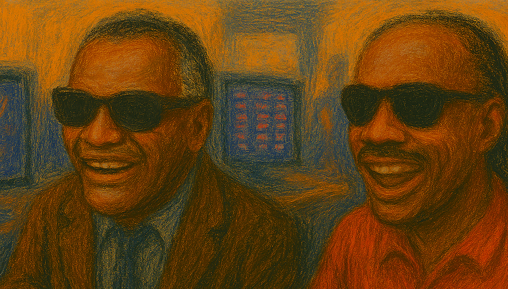Ray Charles and Stevie Wonder Trading